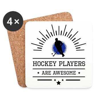 Hockeyplayers are awesome - Untersetzer (4er-Set) - Weiß - Vorne