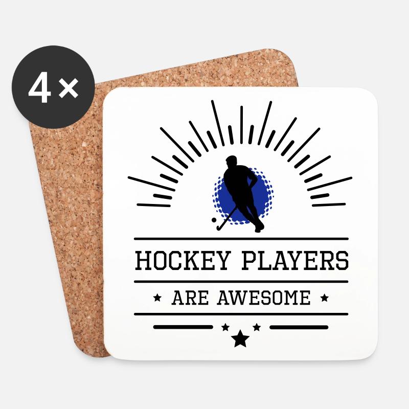 Hockeyplayers are awesome - Untersetzer (4er-Set) - Weiß