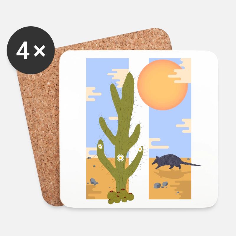 CACTUS - Untersetzer (4er-Set) - Weiß
