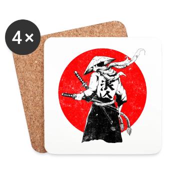 Japanese warrior samurai - Coasters (set of 4) - white - Front