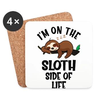Funny sloth funny saying - Coasters (set of 4) - white - Front