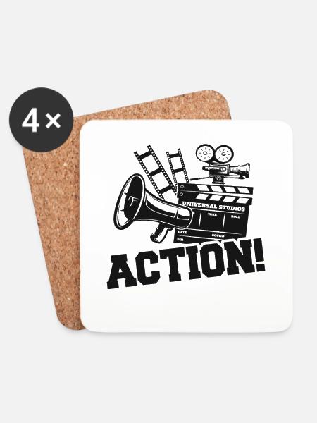 Filmklappe Filmproduzent - Untersetzer (4er-Set) - Weiß