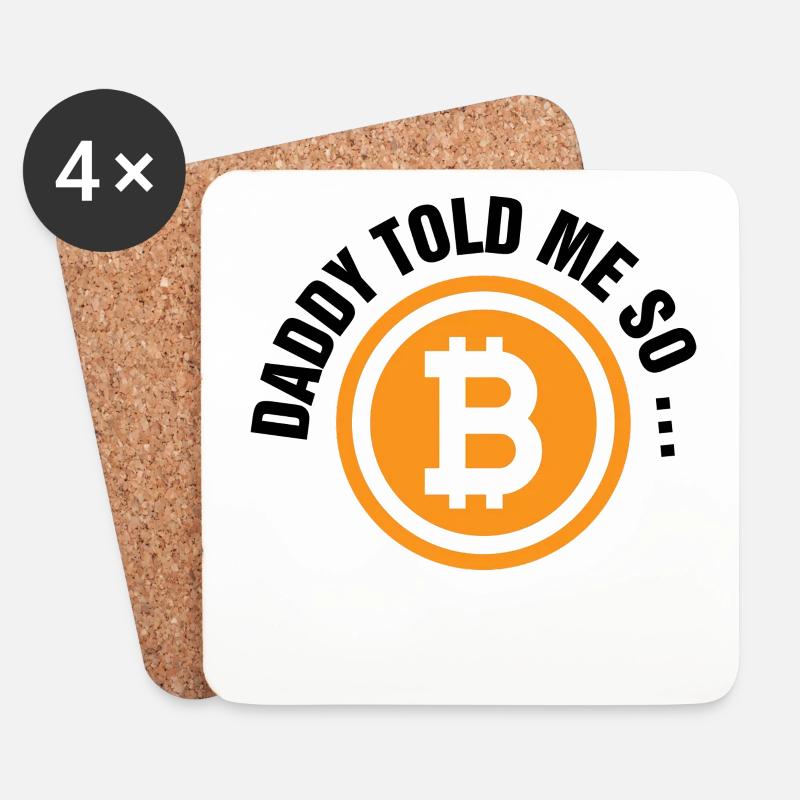 Bitcoin Vatertag - Untersetzer (4er-Set) - Weiß