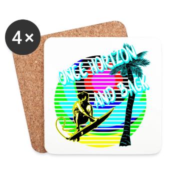 Once horizon and back Surfer Palme - Untersetzer (4er-Set) - Weiß - Vorne