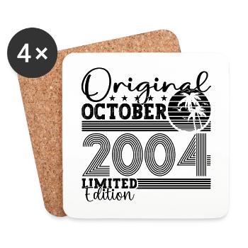 Original Octobre 2004 18th Birthday Gift Cool - Dessous de verre (lot de 4) - blanc - Devant