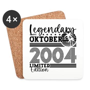 Légendaire depuis octobre 2004 cadeau de 18e anniversaire - Dessous de verre (lot de 4) - blanc - Devant