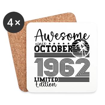 Großartig Oktober 1962 60. Geburtstag Geschenk - Untersetzer (4er-Set) - Weiß - Vorne