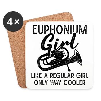 Euphonium Mädchen Orchester Musiker - Untersetzer (4er-Set) - Weiß - Vorne