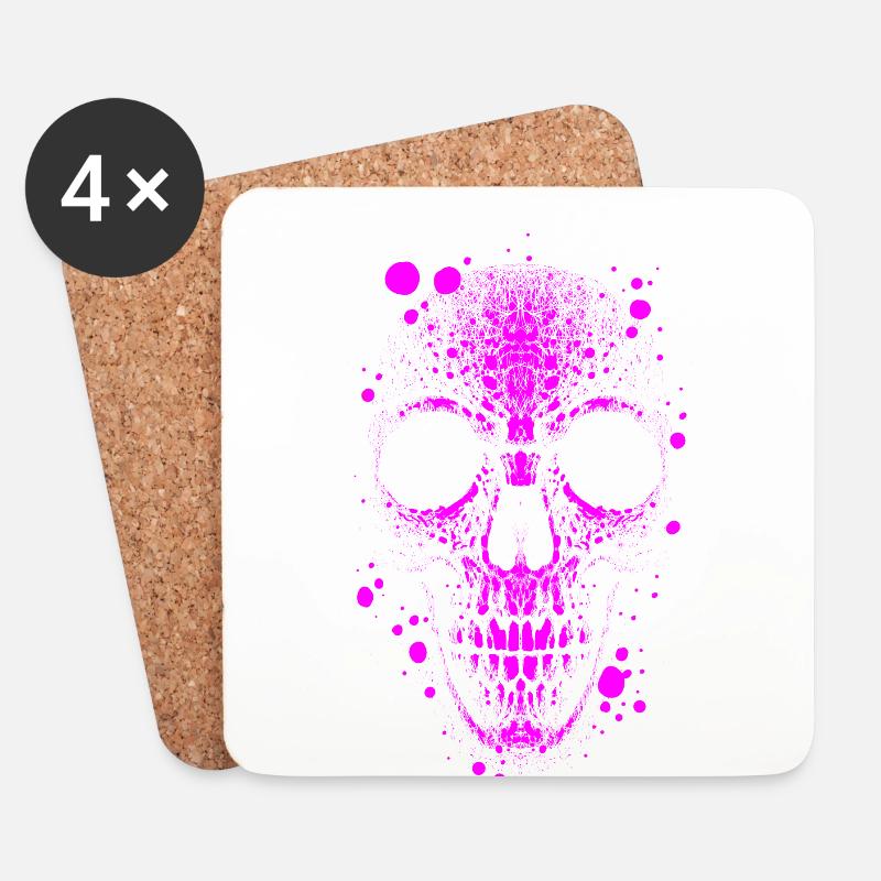 Totenkopf Skull - Untersetzer (4er-Set) - Weiß