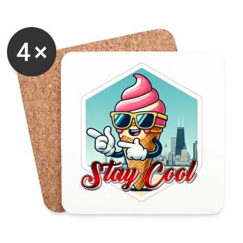 Stay Cool Ice - Untersetzer (4er-Set) - Weiß - Vorne