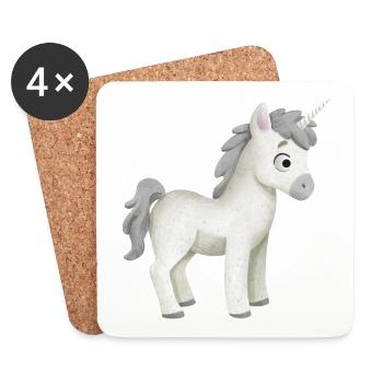 Licorne - Dessous de verre (lot de 4) - blanc - Devant