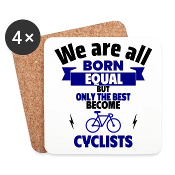 Father's Day Gift – Only the Best Cyclists - Coasters (set of 4) - white - Front