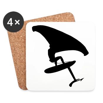 Dynamic wingsurfer on the water - Coasters (set of 4) - white - Front