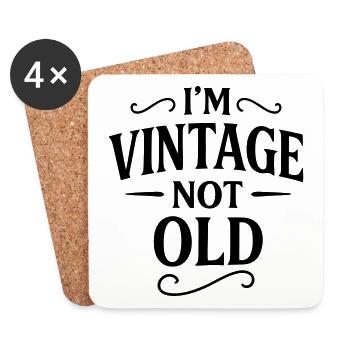 nicht alt sondern Vintage Geburtstagsgeschenk - Untersetzer (4er-Set) - Weiß - Vorne