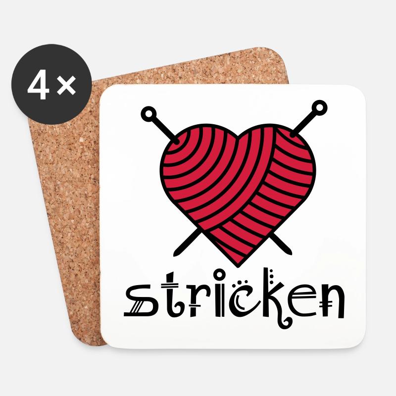 Stricklies'l - Untersetzer (4er-Set) - Weiß