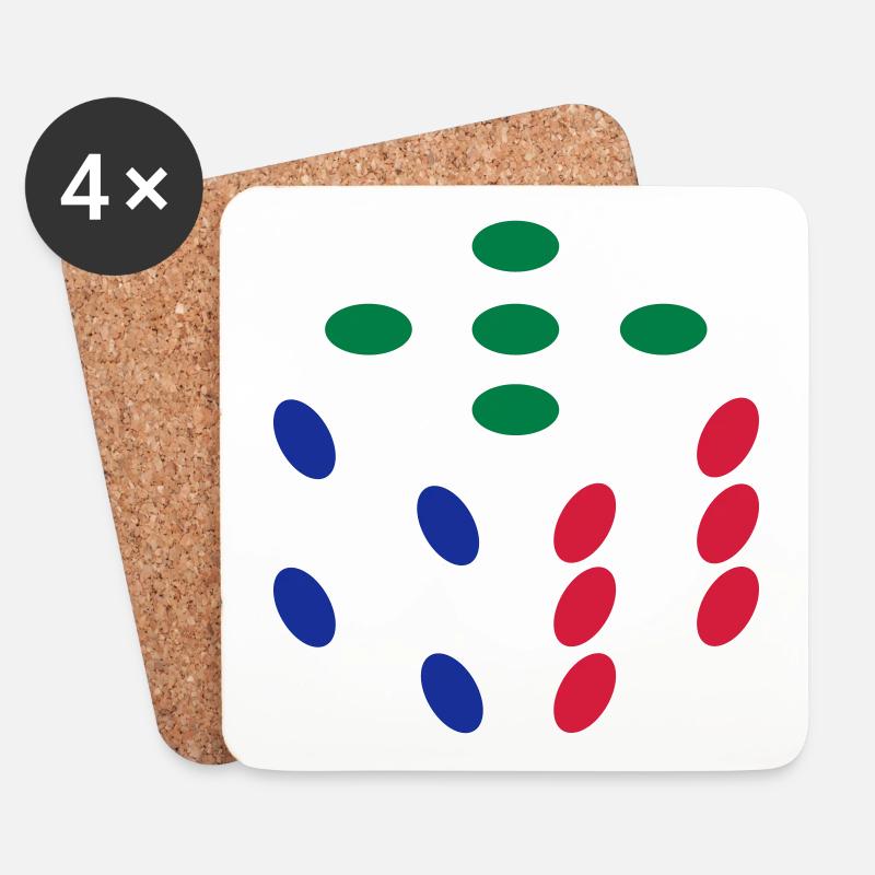 Würfel nur Punkte - Untersetzer (4er-Set) - Weiß