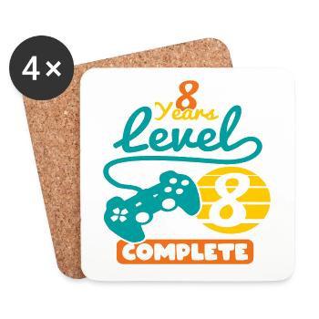 8. Geburtstag 8 Jahre Level 8 Complete Geschenk - Untersetzer (4er-Set) - Weiß - Vorne