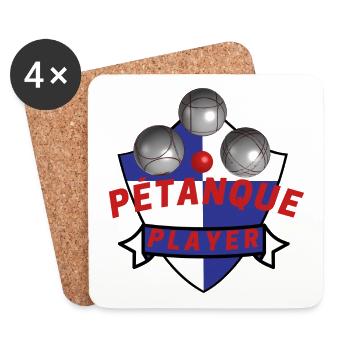 Boule petanque player - Coasters (set of 4) - white - Front