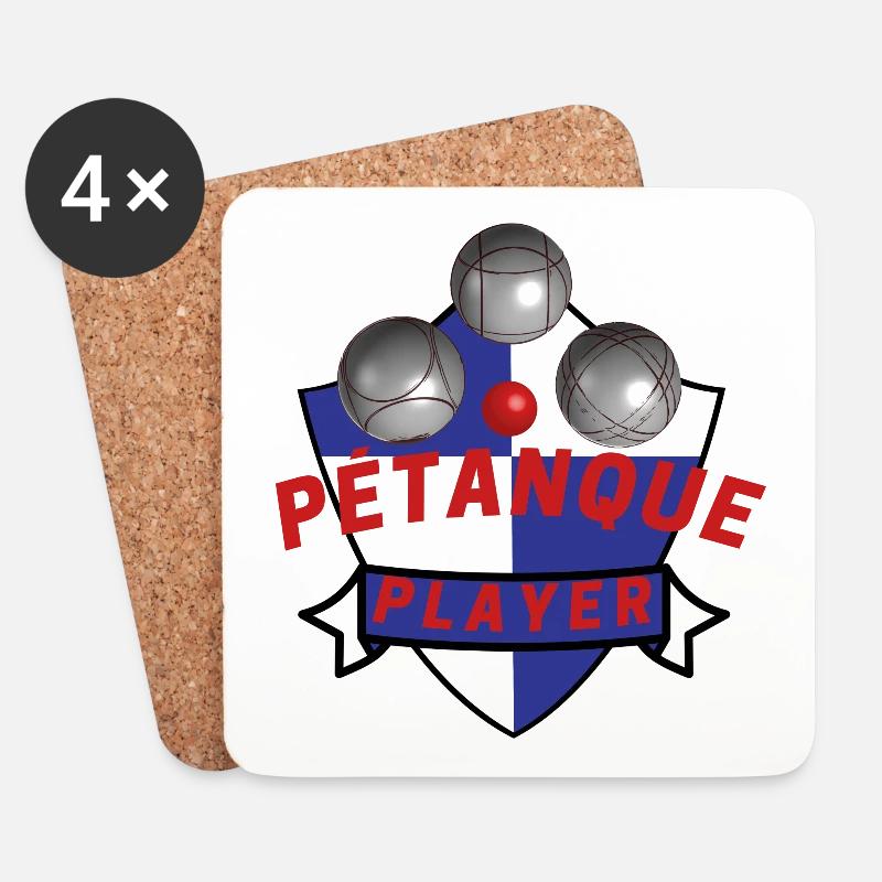 Boule petanque player - Untersetzer (4er-Set) - Weiß