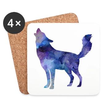 Le hurlement du loup - Dessous de verre (lot de 4) - blanc - Devant