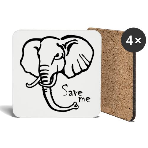 Afrika-Elefant I Save me - Untersetzer (4er-Set)