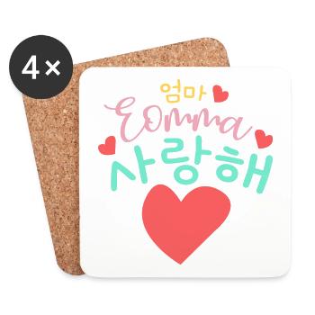 Saranghae Eomma I love my mother Korean - Coasters (set of 4) - white - Front