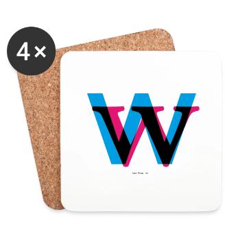 typo-things… ww cmk - Untersetzer (4er-Set) - Weiß - Vorne
