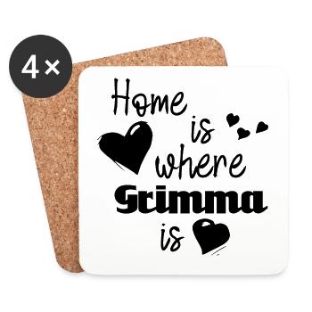 Zuhause in Grimma - Home is where Grimma is - Untersetzer (4er-Set) - Weiß - Vorne