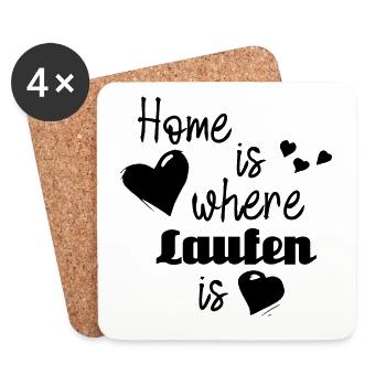 Zuhause in Laufen - Home is where Laufen is - Untersetzer (4er-Set) - Weiß - Vorne