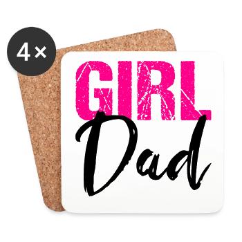 Girl Dad Daughter Father Papa - Coasters (set of 4) - white - Front