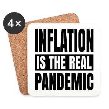 Inflation ist die echte Pandemie - Untersetzer (4er-Set) - Weiß - Vorne