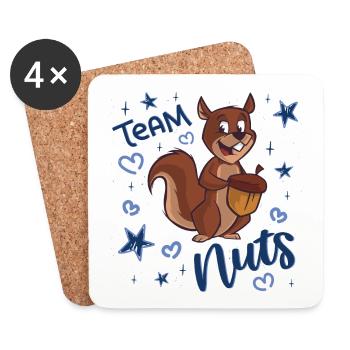 Geschlecht Enthüllung, Es ist ein Junge, Team Nuts - Untersetzer (4er-Set) - Weiß - Vorne