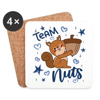 Geschlecht Enthüllung, Es ist ein Junge, Team Nuts - Untersetzer (4er-Set) - Weiß - Vorne