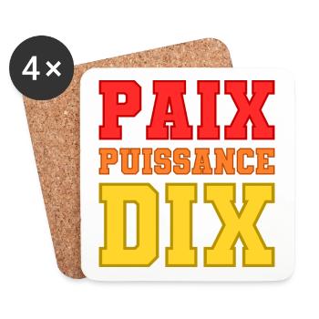 Paix puissance dix - Dessous de verre (lot de 4) - blanc - Devant