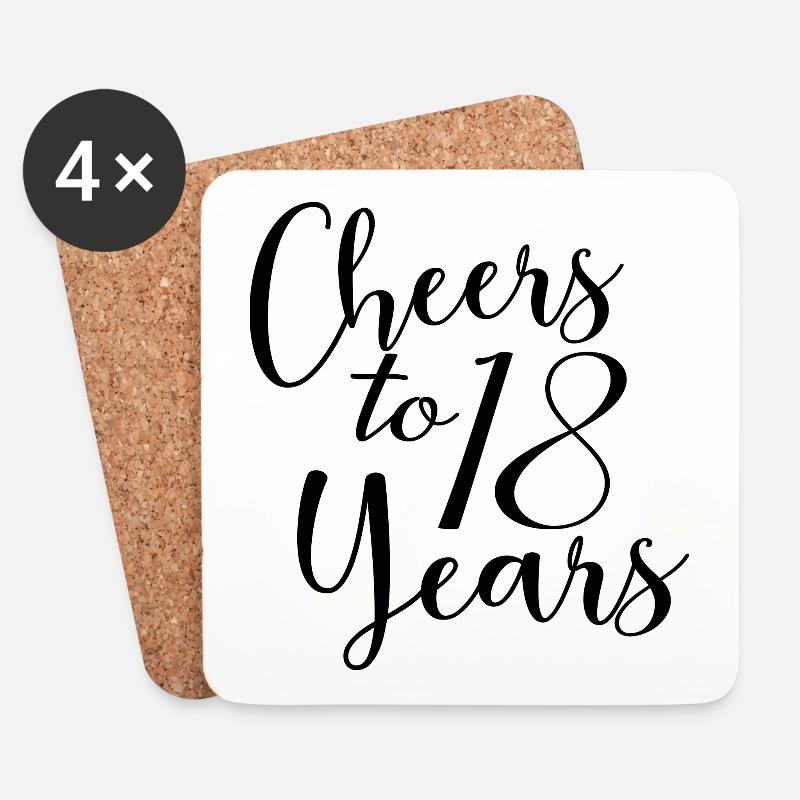 Prost auf 18 Jahre 18. Geburtstag - Untersetzer (4er-Set) - Weiß