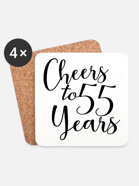 Prost auf 55 Jahre 55. Geburtstag - Untersetzer (4er-Set) - Weiß