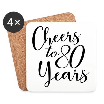 Vive le 80e anniversaire de ses 80 ans - Dessous de verre (lot de 4) - blanc - Devant