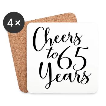 Prost auf 65 Jahre 65. Geburtstag - Untersetzer (4er-Set) - Weiß - Vorne