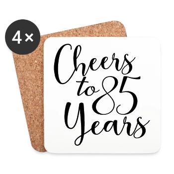 Cheers To 85 Years 85th Birthday Anniversary - Coasters (set of 4) - white - Front