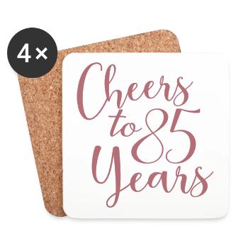 Cheers To 85 Years 85th Birthday Anniversary - Coasters (set of 4) - white - Front