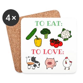 Freunde kein Futter Tierliebe Gemüse Vegan herbie - Untersetzer (4er-Set) - Weiß - Vorne
