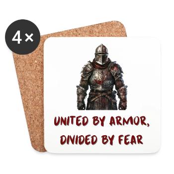 United by Armor, Divided by Fear - Untersetzer (4er-Set) - Weiß - Vorne