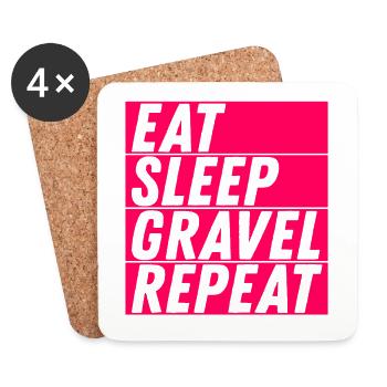 Manger Dormir Gravel Répéter Gravel Vélo Cycliste - Dessous de verre (lot de 4) - blanc - Devant
