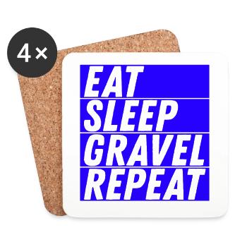 Manger Dormir Gravel Répéter Gravel Vélo Cycliste - Dessous de verre (lot de 4) - blanc - Devant