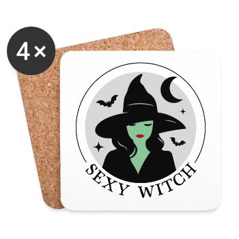 Sexy Witch - Coasters (set of 4) - white - Front