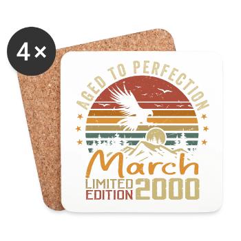 Les Légendes Sont Nées en Mars 2000 Vintage Retro - Dessous de verre (lot de 4) - blanc - Devant