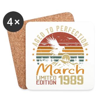 Les Légendes Sont Nées en Mars 1989 Vintage Retro - Dessous de verre (lot de 4) - blanc - Devant
