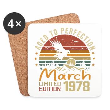Les Légendes Sont Nées en Mars 1978 Vintage Retro - Dessous de verre (lot de 4) - blanc - Devant