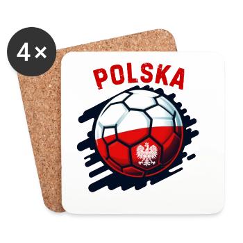 Polnischer Fußball - Untersetzer (4er-Set) - Weiß - Vorne