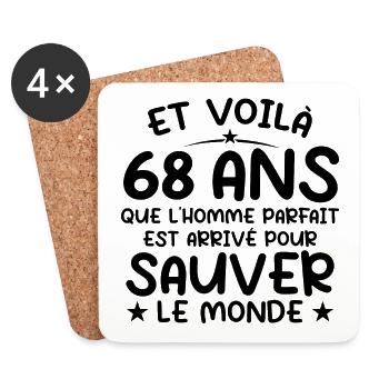 68 Year Old Birthday Gift 68 Year Old Men - Coasters (set of 4) - white - Front